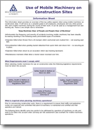 Use Of Mobile Machinery On Construction Sites